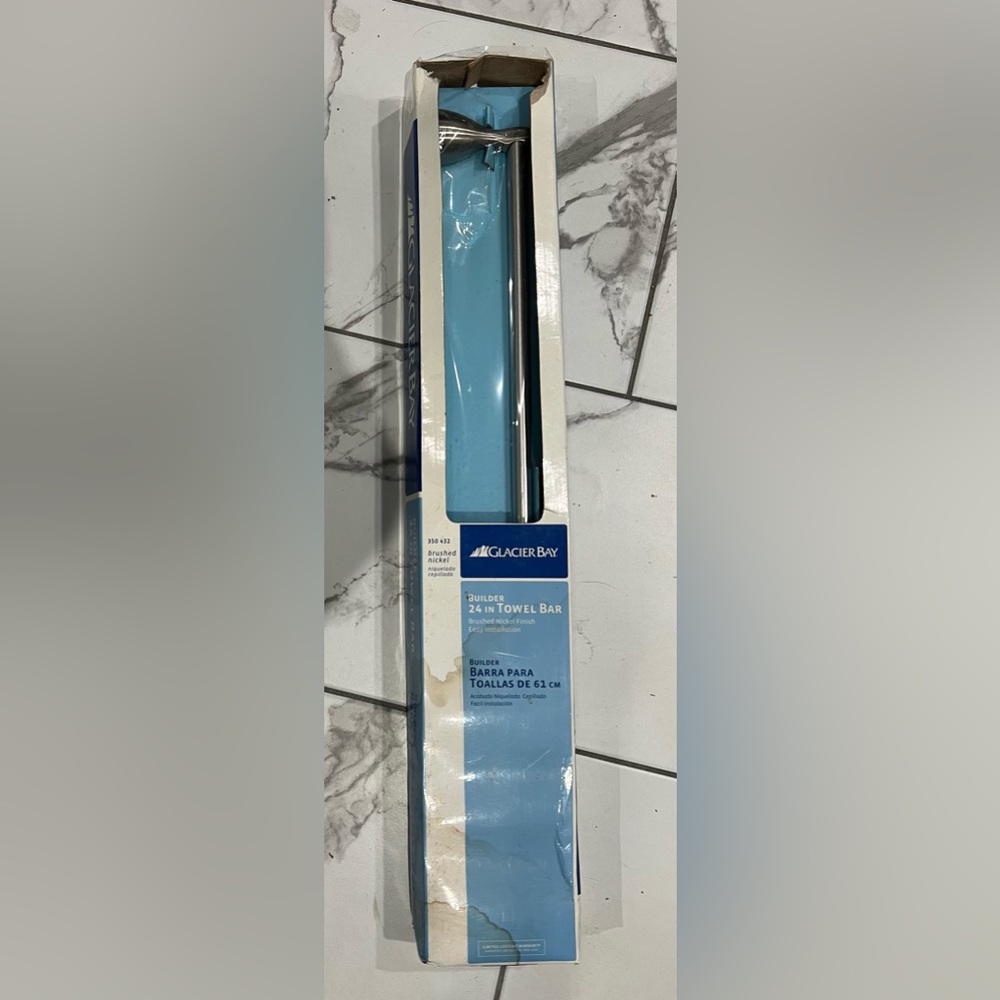 Glacier Bay Brushed Nickel Finish 24 Inch Towel Bar 350 432